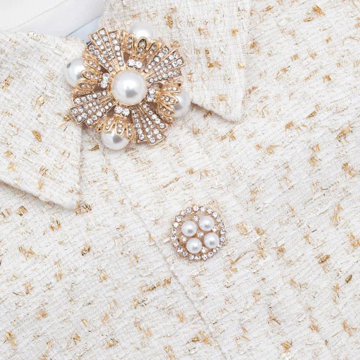 self-portrait Metallic Boucle Tailored Mini Dress