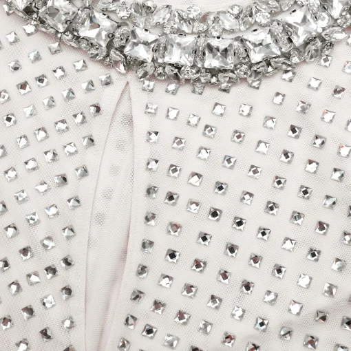 self-portrait Rhinestone Diamante Trim Maxi Dress