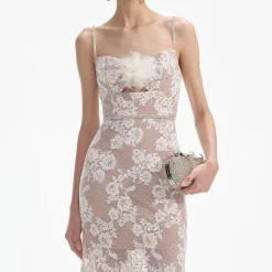self-portrait Rhinestone Lace Maxi Dress