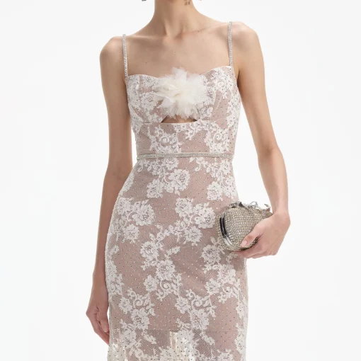 self-portrait Rhinestone Lace Maxi Dress