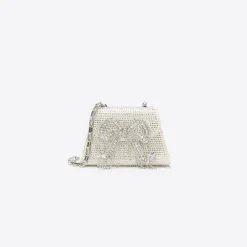 self-portrait Rhinestone Micro Bow Bag