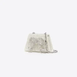 self-portrait Rhinestone Micro Bow Bag