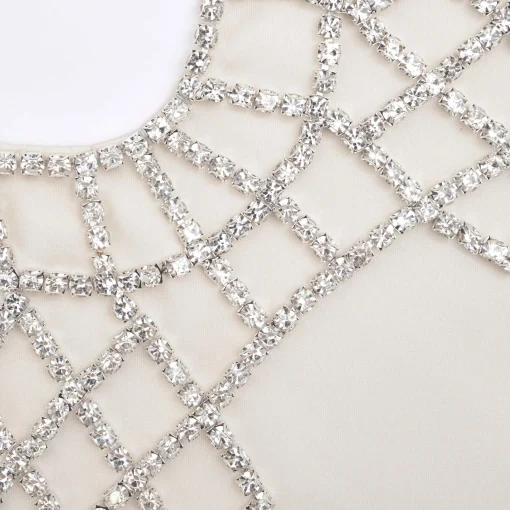 self-portrait Satin Diamante Bralette Top