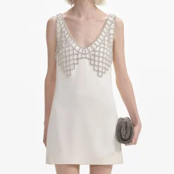 self-portrait Satin Diamante Bralette Mini Dress