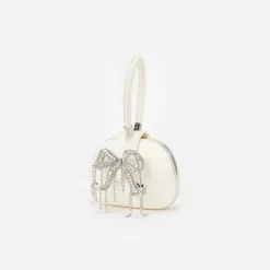 self-portrait Satin Top Handle Clutch Bag