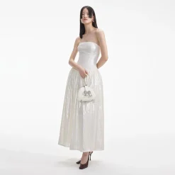 self-portrait Sequin Bandeau Midi Dress