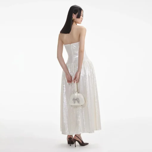 self-portrait Sequin Bandeau Midi Dress