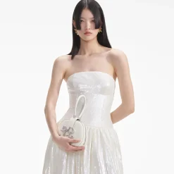 self-portrait Sequin Bandeau Midi Dress
