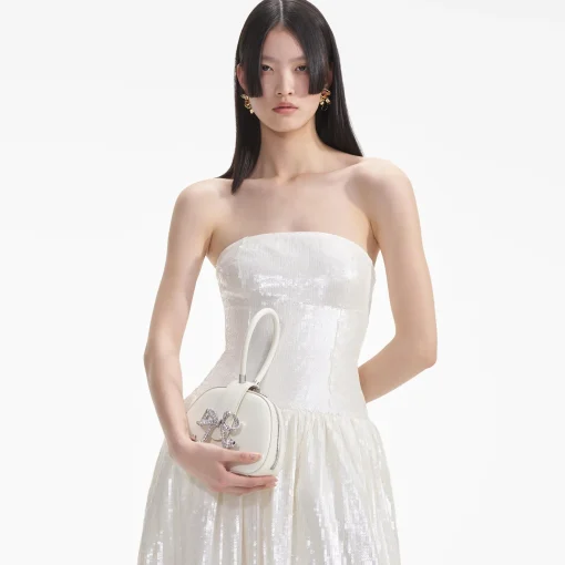 self-portrait Sequin Bandeau Midi Dress