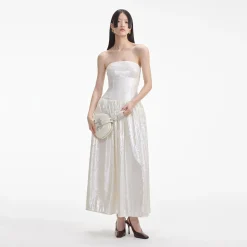 self-portrait Sequin Bandeau Midi Dress