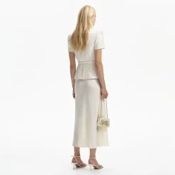 self-portrait Sequin Boucle Midi Dress