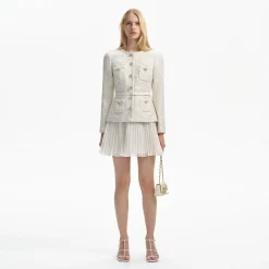 self-portrait Sequin Boucle Tailored Mini Dress