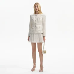 self-portrait Sequin Boucle Tailored Mini Dress