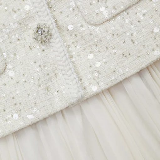 self-portrait Sequin Boucle Tailored Mini Dress