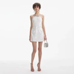 self-portrait Sequin Halter Mini Dress