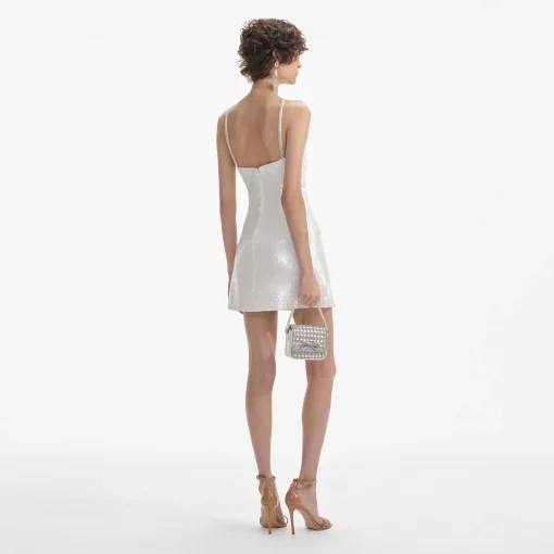 self-portrait Sequin Halter Mini Dress
