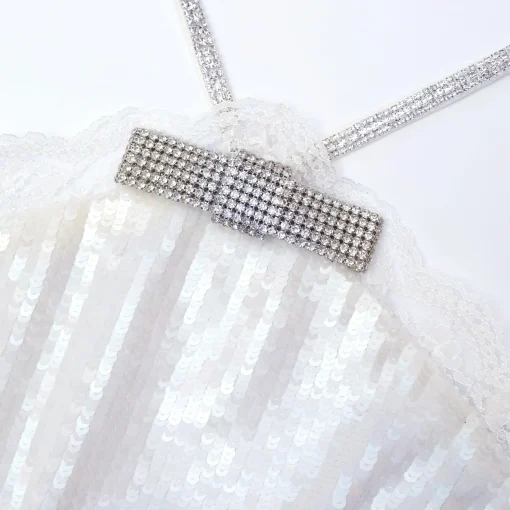 self-portrait Sequin Halter Mini Dress