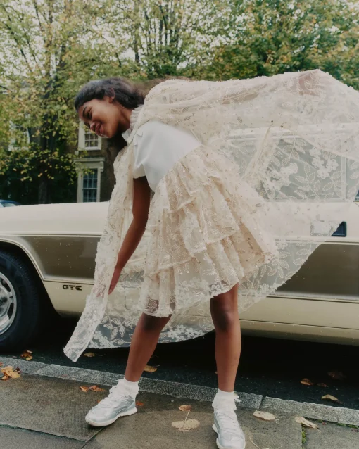 Kids self-portrait Sequin Tulle Cape
