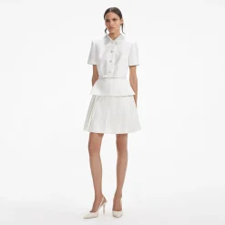 self-portrait Taffeta Diamante Mini Dress