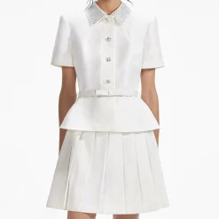 self-portrait Taffeta Diamante Mini Dress