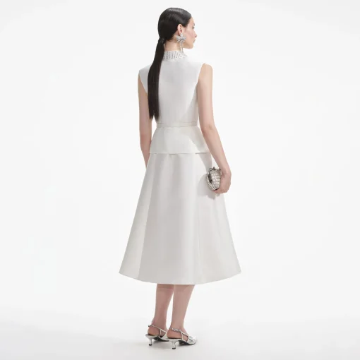 self-portrait Taffeta Diamante Midi Dress