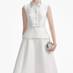 self-portrait Taffeta Diamante Midi Dress