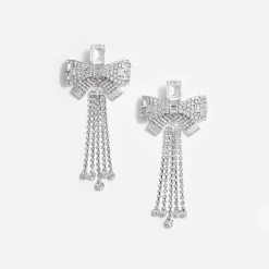 self-portrait Bow Droplet Earrings