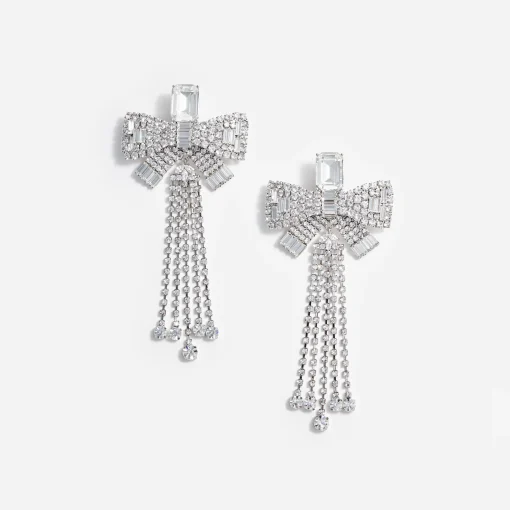 self-portrait Bow Droplet Earrings