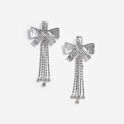 self-portrait Bow Droplet Earrings
