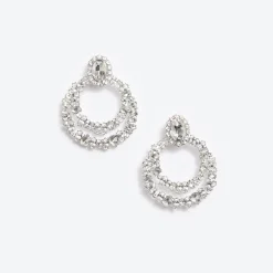 self-portrait Double Hoop Earrings
