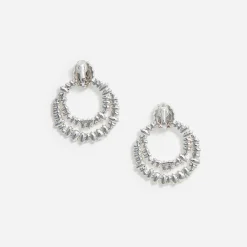 self-portrait Double Hoop Earrings