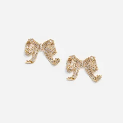 self-portrait Crystal Bow Earrings
