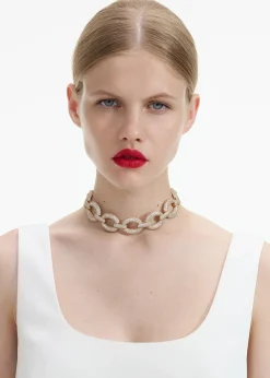 self-portrait Crystal Link Choker