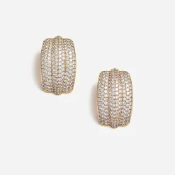 self-portrait Crystal Ridged Earrings