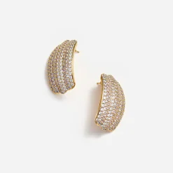 self-portrait Crystal Ridged Earrings