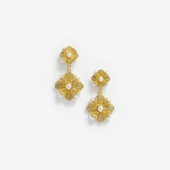 self-portrait Encrusted Tiered Earrings