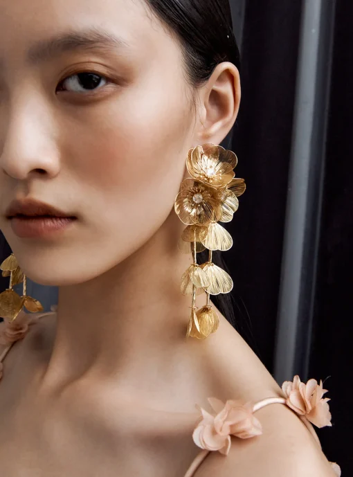 self-portrait Floral Earrings