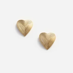 self-portrait Heart Ridged Earrings