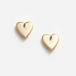 self-portrait Heart Ridged Earrings