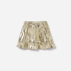 Kids self-portrait Metallic Frill Skirt