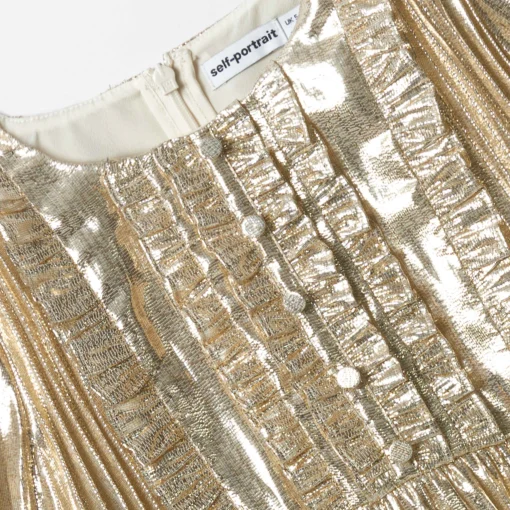 Kids self-portrait Metallic Mini Dress