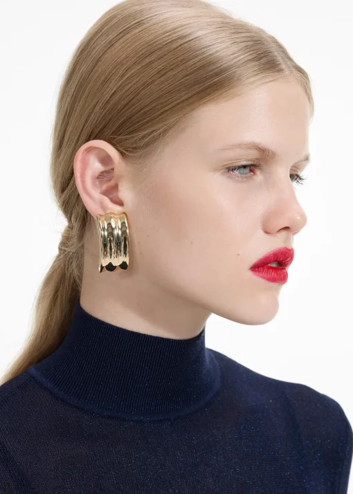 self-portrait Ridged Earrings