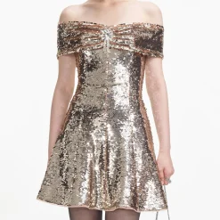 self-portrait Sequin Off Shoulder Mini Dress