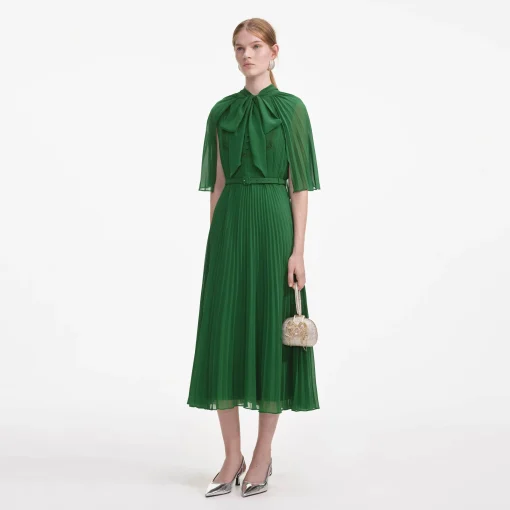 self-portrait Chiffon Cape Midi Dress