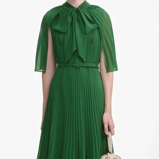self-portrait Chiffon Cape Midi Dress