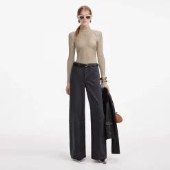 self-portrait Denim Bow Motif Jeans
