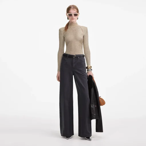 self-portrait Denim Bow Motif Jeans