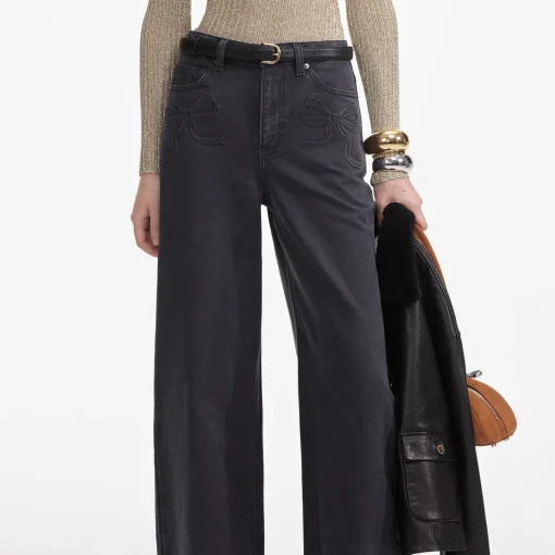 self-portrait Denim Bow Motif Jeans