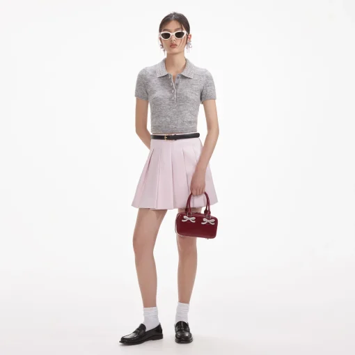 self-portrait Melange Diamante Knit Top