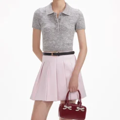 self-portrait Melange Diamante Knit Top